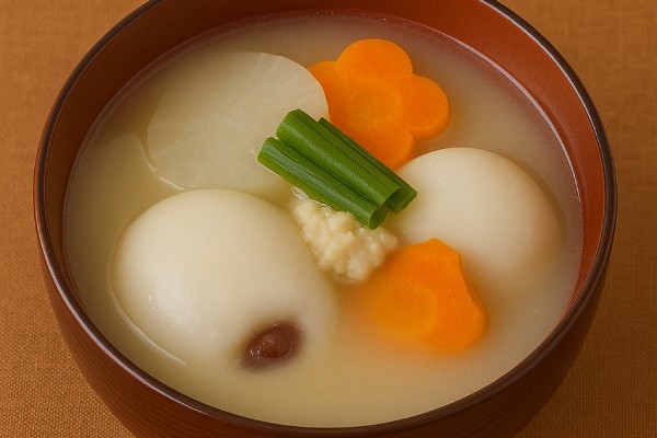 An-mochi Zōni (Sweet Red Bean Mochi Soup)