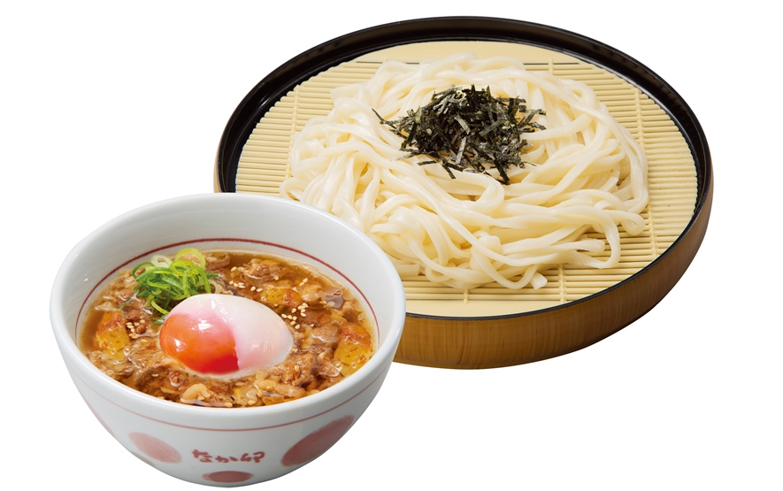 Nakau's "Tsukimi Ontama Beef Tsuke Udon"