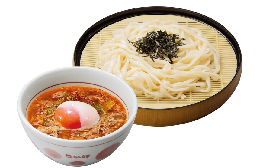 "Tsukimi Ontama Spicy Beef Tsuke Udon"