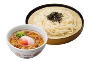 Nakau's "Tsukimi Ontama Beef Tsuke Udon"