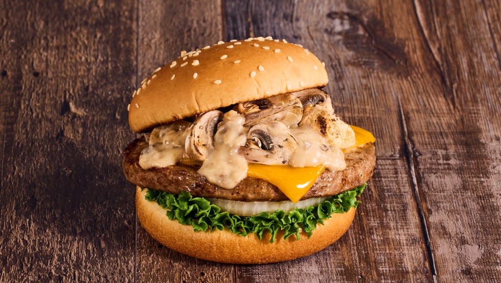 “Mushroom Cheese Burger Porcini Cream Sauce” “Mushroom Cheese Burger Porcini Cream Sauce”