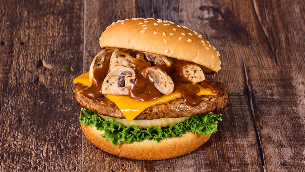 “Mushroom Cheese Burger Truffle Demiglace Sauce”