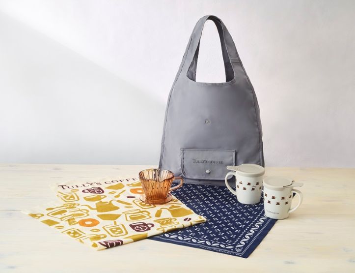 Tully’s Coffee Japan tenugui (hand towel) brand "Kamawanu" featuring coffee motifs