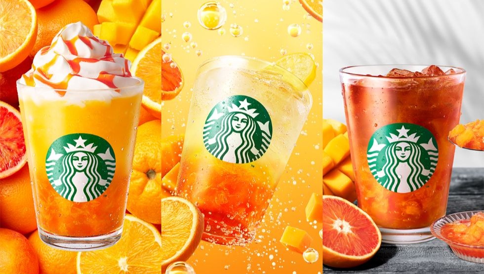 Perfect for Midsummer! 3 New Orange & Mango Beverages from Starbucks